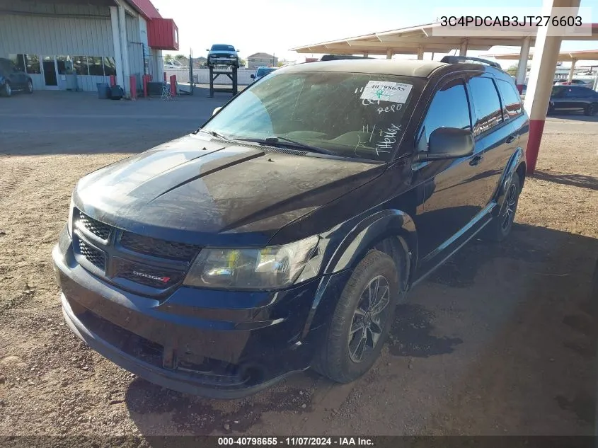 2018 Dodge Journey Se VIN: 3C4PDCAB3JT276603 Lot: 40798655