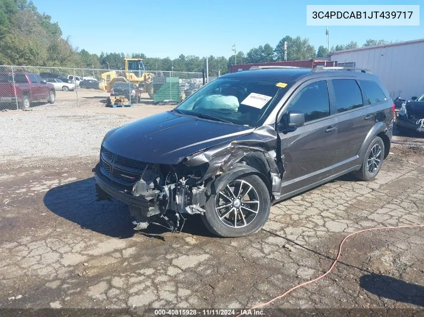 2018 Dodge Journey Se VIN: 3C4PDCAB1JT439717 Lot: 40815928