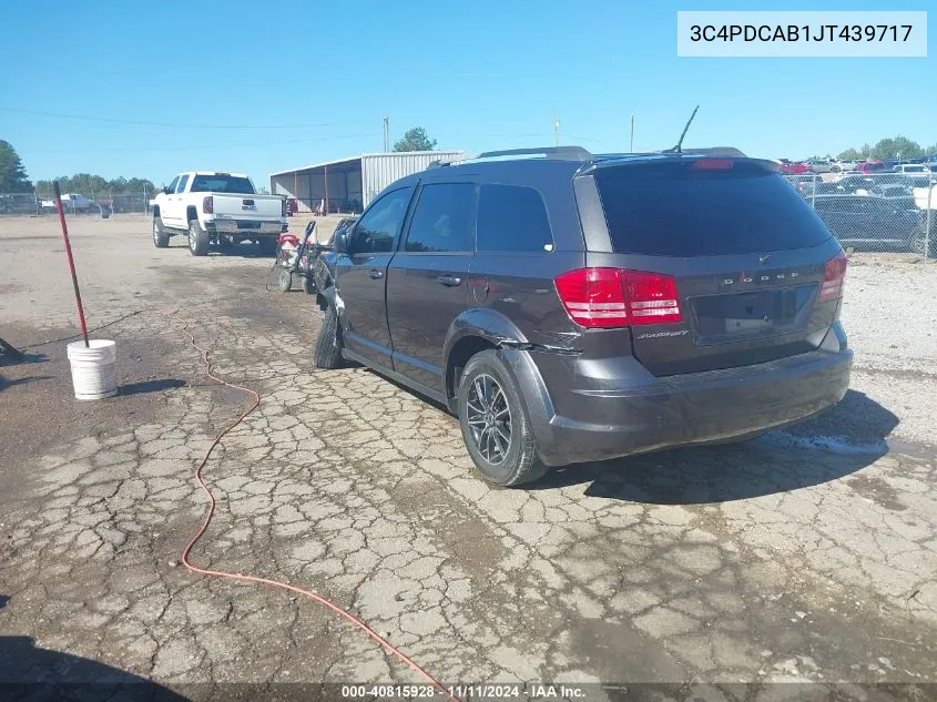 2018 Dodge Journey Se VIN: 3C4PDCAB1JT439717 Lot: 40815928