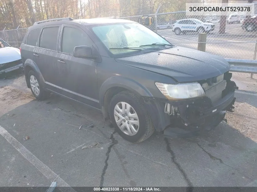 2018 Dodge Journey Se VIN: 3C4PDCAB6JT529378 Lot: 40823338