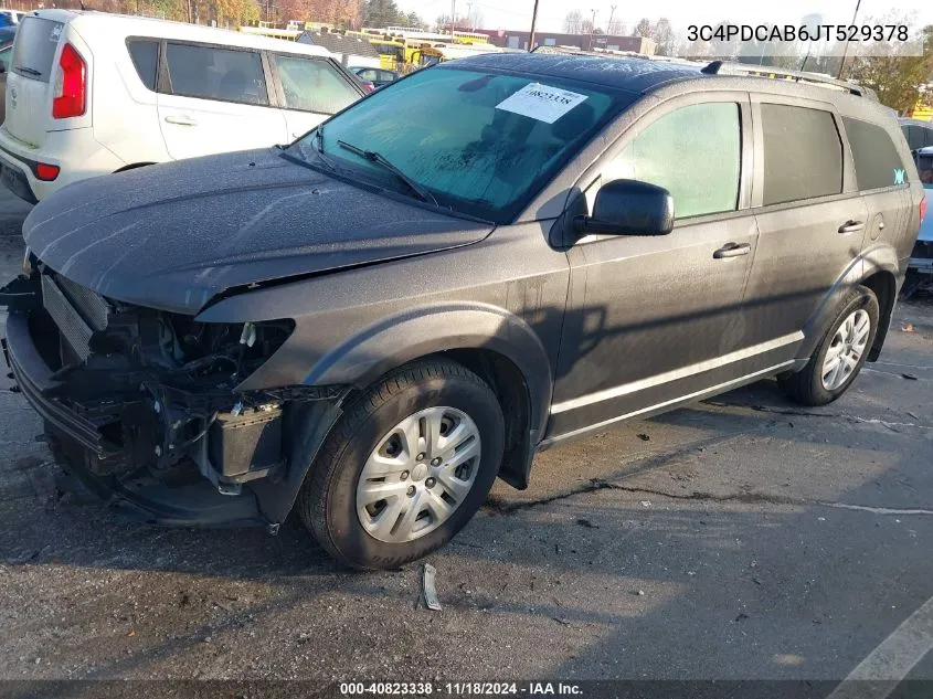 2018 Dodge Journey Se VIN: 3C4PDCAB6JT529378 Lot: 40823338