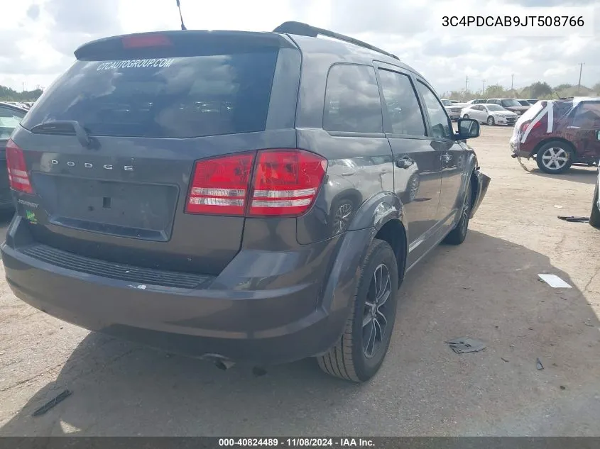 2018 Dodge Journey Se VIN: 3C4PDCAB9JT508766 Lot: 40824489