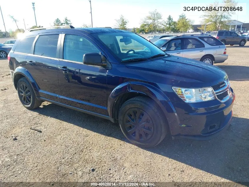 3C4PDCAB4JT208648 2018 Dodge Journey Se