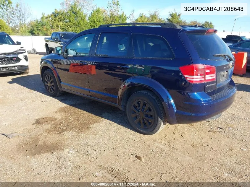 3C4PDCAB4JT208648 2018 Dodge Journey Se