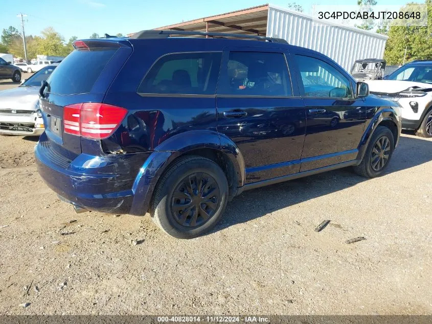 3C4PDCAB4JT208648 2018 Dodge Journey Se