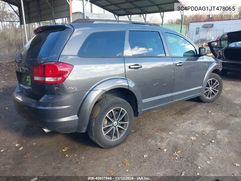 3C4PDDAG1JT478065 2018 Dodge Journey Se Awd