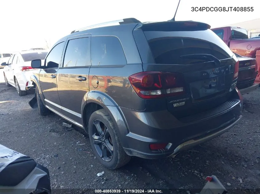 2018 Dodge Journey Crossroad VIN: 3C4PDCGG8JT408855 Lot: 40853939