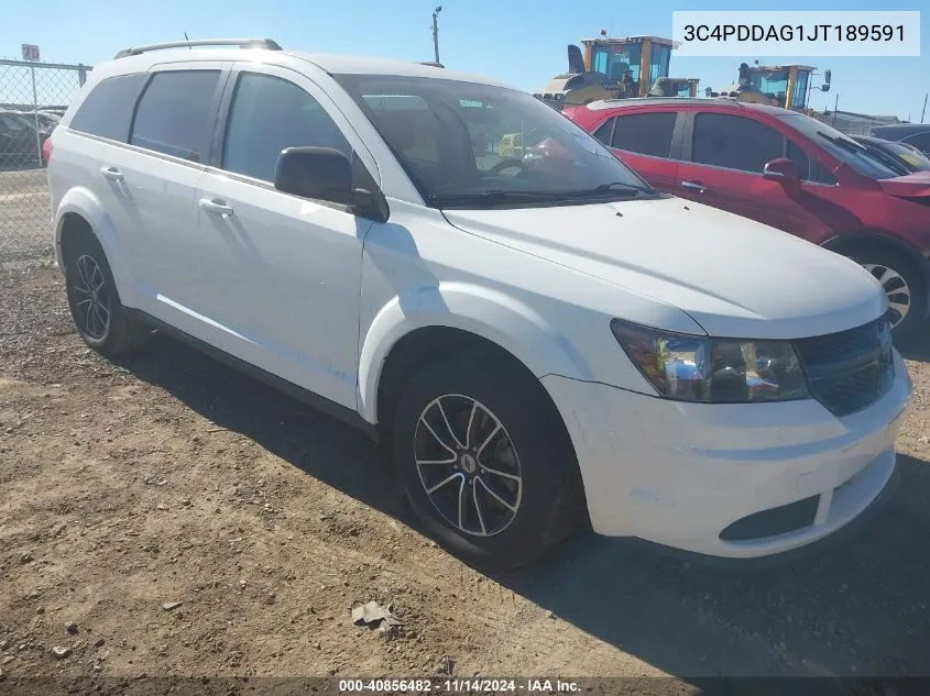 3C4PDDAG1JT189591 2018 Dodge Journey Se