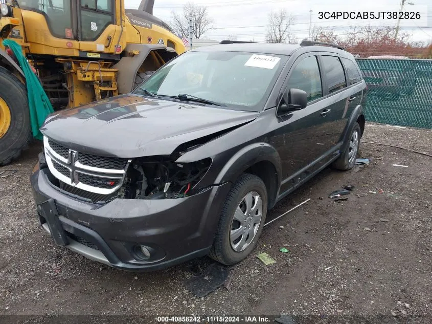 2018 Dodge Journey Se VIN: 3C4PDCAB5JT382826 Lot: 40858242