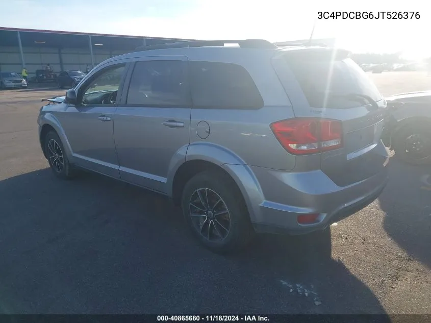 2018 Dodge Journey Sxt VIN: 3C4PDCBG6JT526376 Lot: 40865680