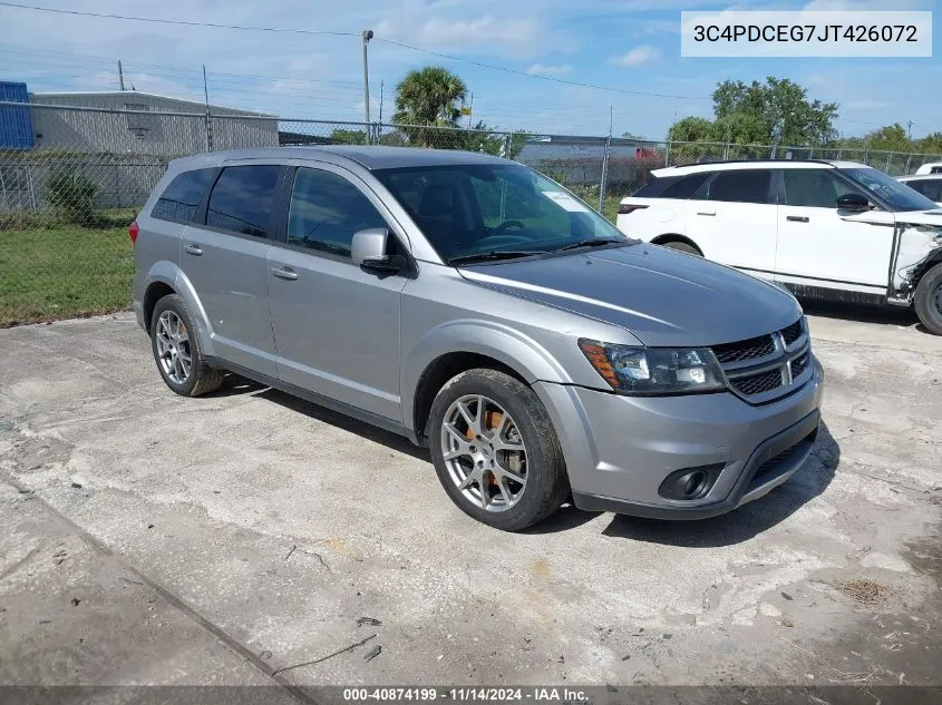 2018 Dodge Journey Gt VIN: 3C4PDCEG7JT426072 Lot: 40874199