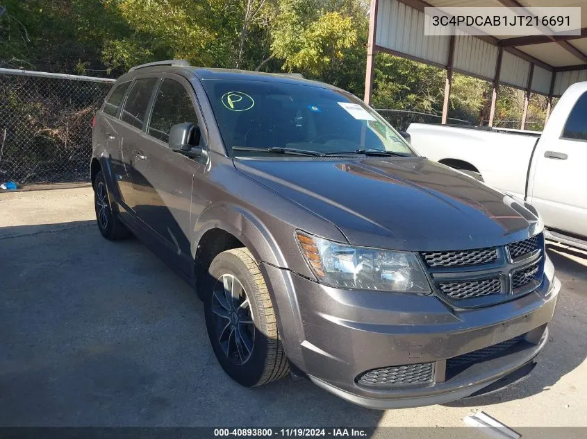 2018 Dodge Journey Se VIN: 3C4PDCAB1JT216691 Lot: 40893800