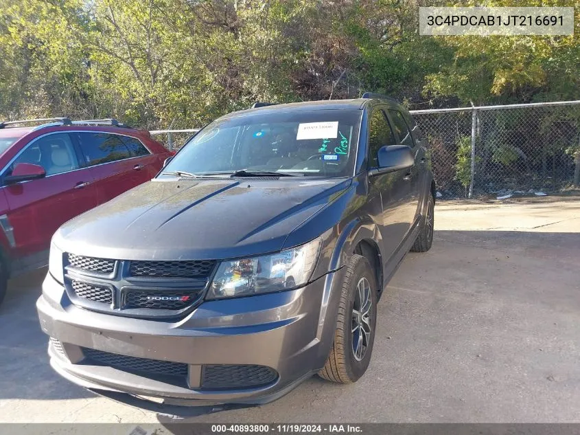 2018 Dodge Journey Se VIN: 3C4PDCAB1JT216691 Lot: 40893800