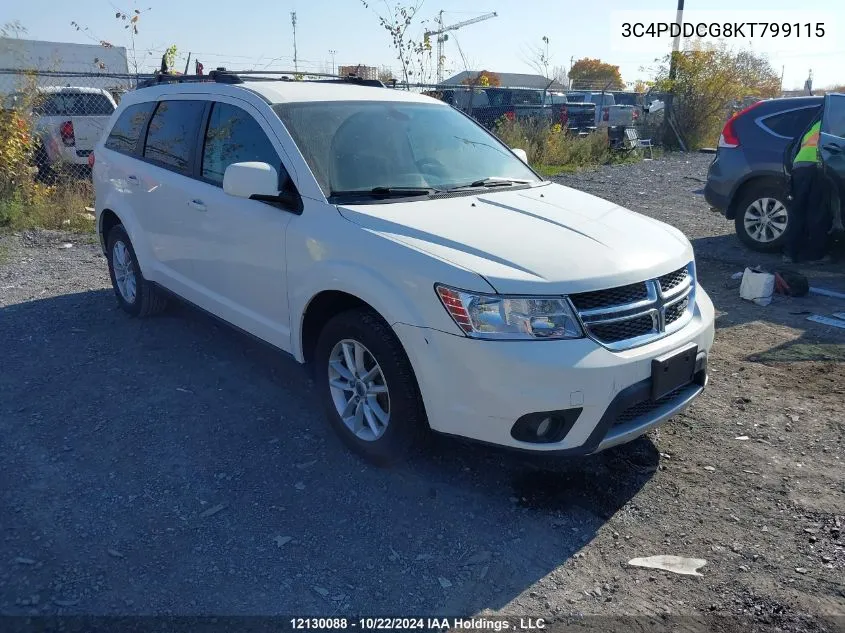 2019 Dodge Journey Sxt VIN: 3C4PDDCG8KT799115 Lot: 12130088