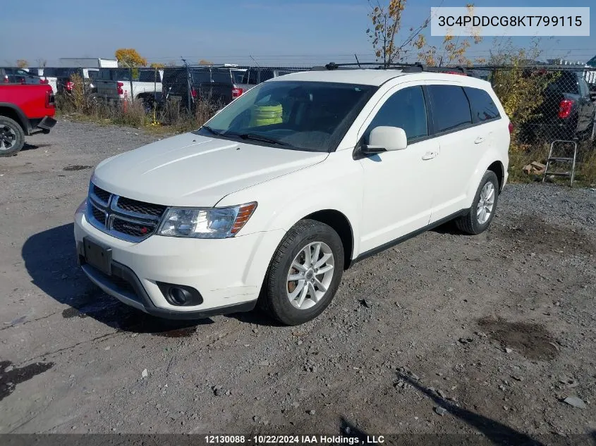 2019 Dodge Journey Sxt VIN: 3C4PDDCG8KT799115 Lot: 12130088