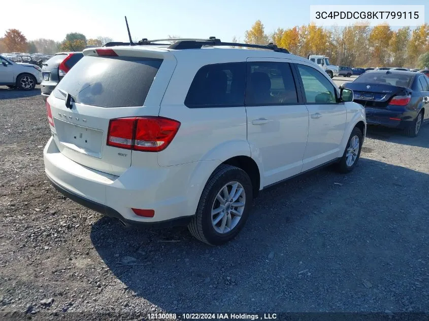 2019 Dodge Journey Sxt VIN: 3C4PDDCG8KT799115 Lot: 12130088