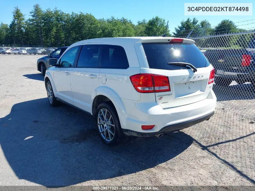 2019 Dodge Journey Gt Awd VIN: 3C4PDDEG2KT874498 Lot: 39577321