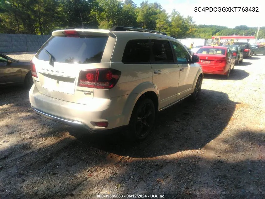 2019 Dodge Journey Crossroad VIN: 3C4PDCGGXKT763432 Lot: 39585583