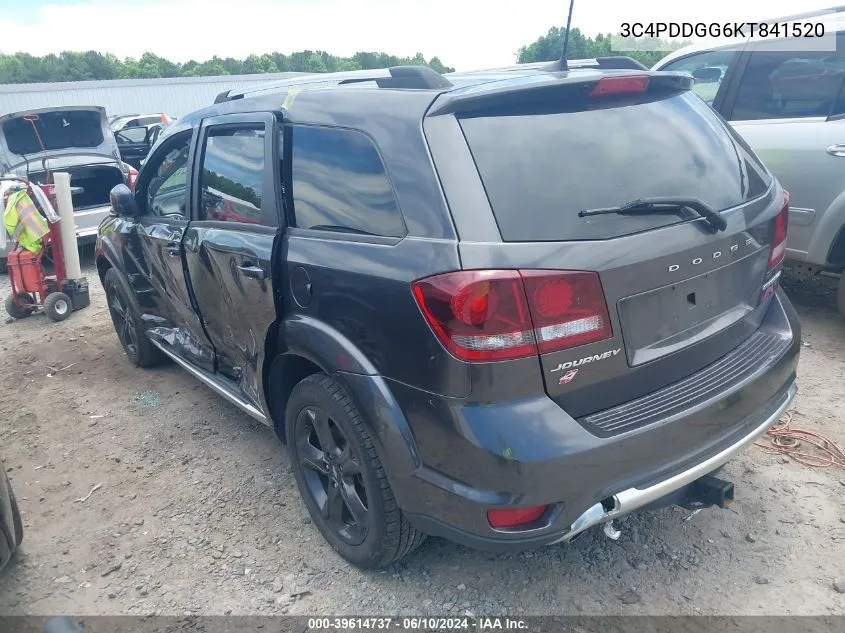 2019 Dodge Journey Crossroad Awd VIN: 3C4PDDGG6KT841520 Lot: 39614737