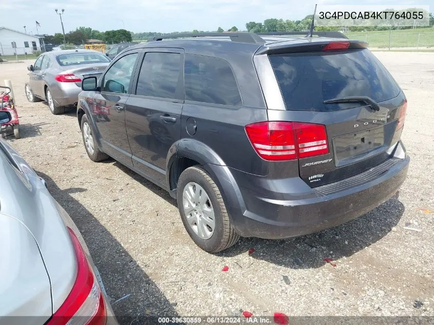 2019 Dodge Journey Se Value Package VIN: 3C4PDCAB4KT764055 Lot: 39630859