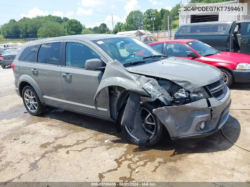 3C4PDDEG7KT759461 2019 Dodge Journey Gt Awd