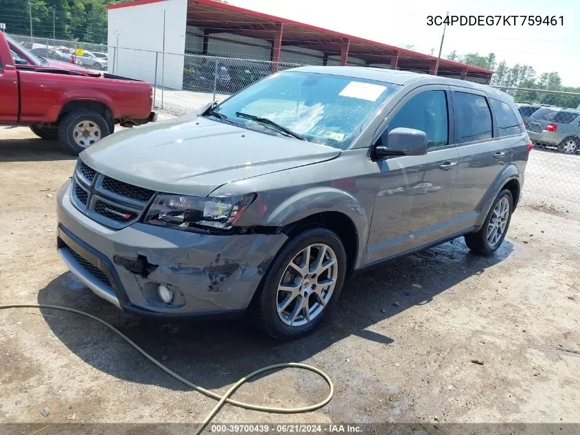 2019 Dodge Journey Gt Awd VIN: 3C4PDDEG7KT759461 Lot: 39700439