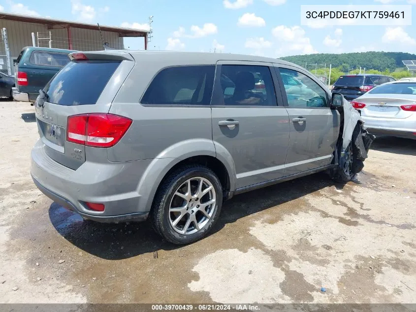 3C4PDDEG7KT759461 2019 Dodge Journey Gt Awd