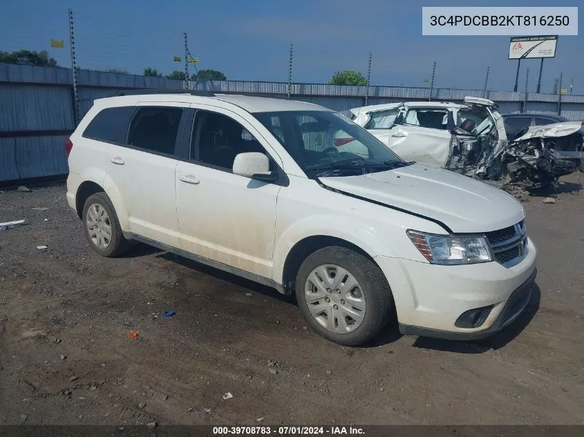 2019 Dodge Journey Se VIN: 3C4PDCBB2KT816250 Lot: 39708783