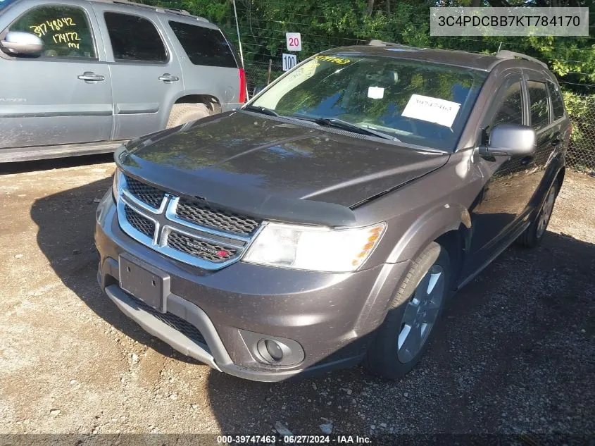 2019 Dodge Journey Se VIN: 3C4PDCBB7KT784170 Lot: 39747463