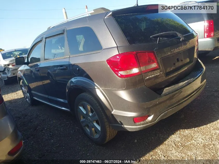 2019 Dodge Journey Se VIN: 3C4PDCBB7KT784170 Lot: 39747463