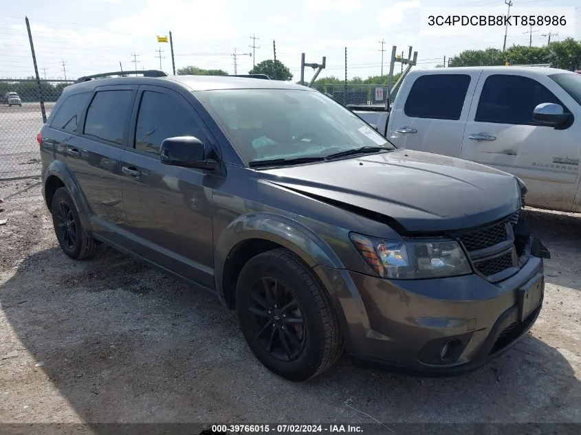 2019 Dodge Journey Se VIN: 3C4PDCBB8KT858986 Lot: 39766015