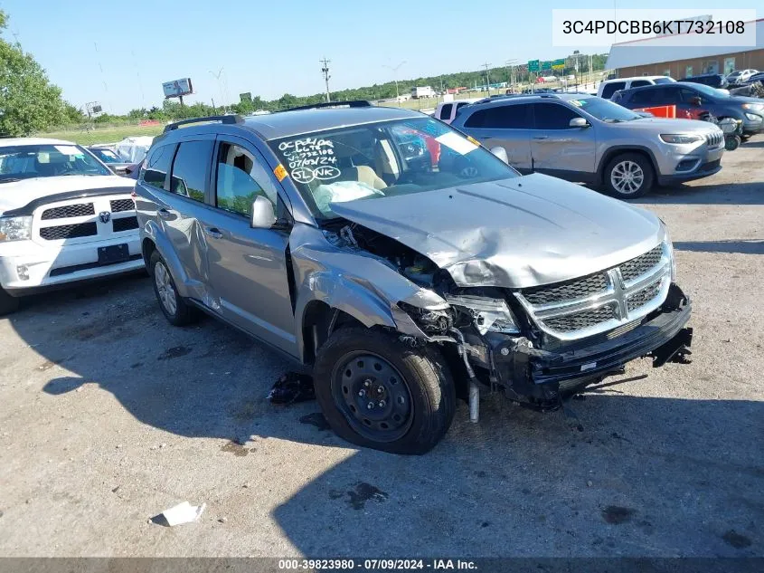 2019 Dodge Journey Se VIN: 3C4PDCBB6KT732108 Lot: 39823980