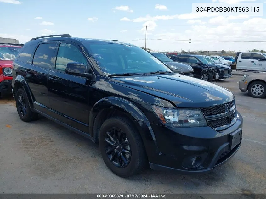 2019 Dodge Journey Se VIN: 3C4PDCBB0KT863115 Lot: 39869379