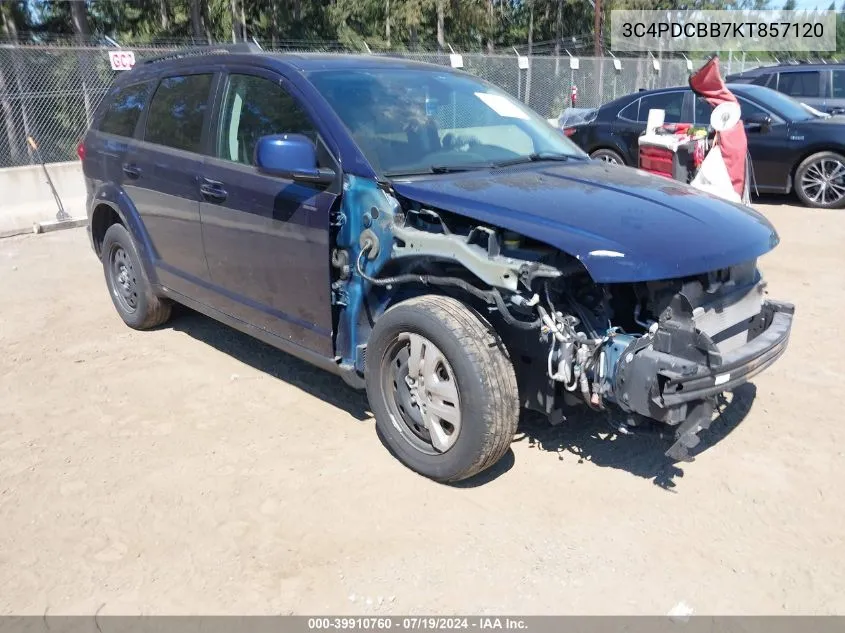 2019 Dodge Journey Se VIN: 3C4PDCBB7KT857120 Lot: 39910760