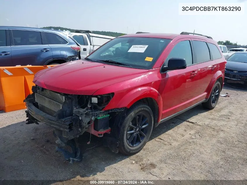 2019 Dodge Journey Se VIN: 3C4PDCBB7KT863290 Lot: 39919860