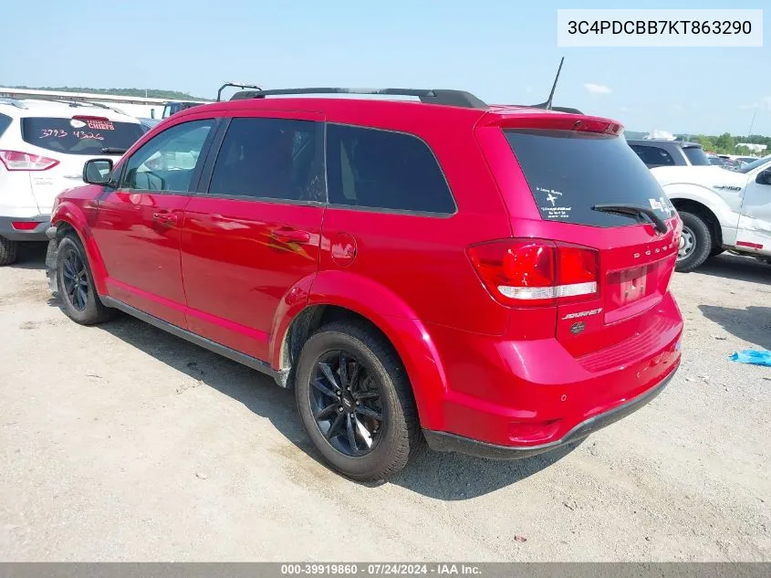 2019 Dodge Journey Se VIN: 3C4PDCBB7KT863290 Lot: 39919860