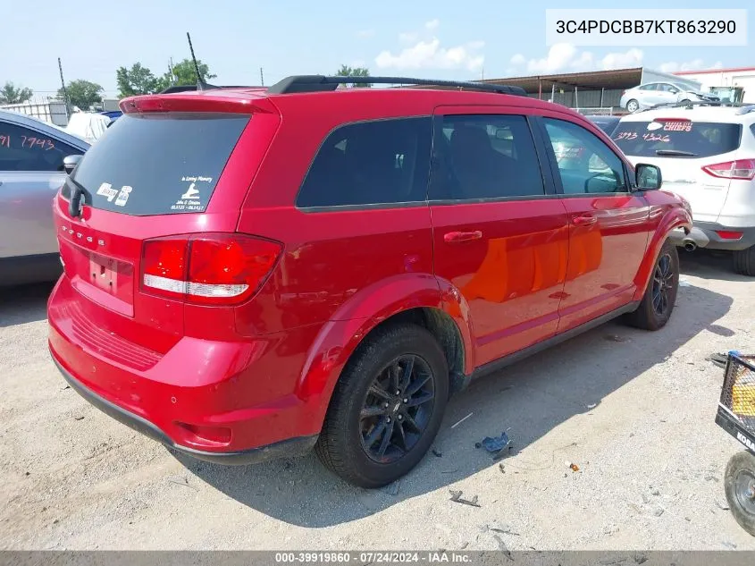 2019 Dodge Journey Se VIN: 3C4PDCBB7KT863290 Lot: 39919860