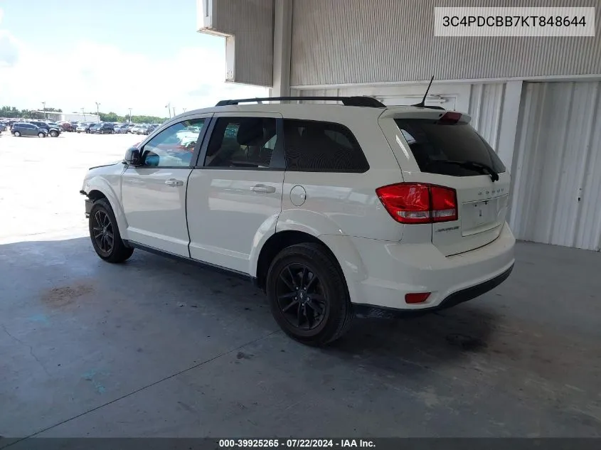 2019 Dodge Journey Se VIN: 3C4PDCBB7KT848644 Lot: 39925265