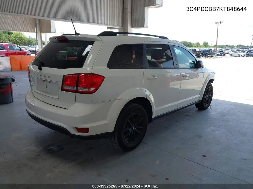 2019 Dodge Journey Se VIN: 3C4PDCBB7KT848644 Lot: 39925265