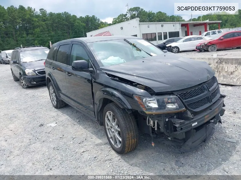 2019 Dodge Journey Gt Awd VIN: 3C4PDDEG3KT759053 Lot: 39931569