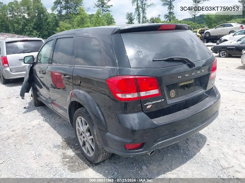 2019 Dodge Journey Gt Awd VIN: 3C4PDDEG3KT759053 Lot: 39931569