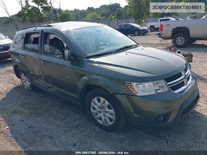 2019 Dodge Journey Se VIN: 3C4PDCBB8KT804801 Lot: 39937092