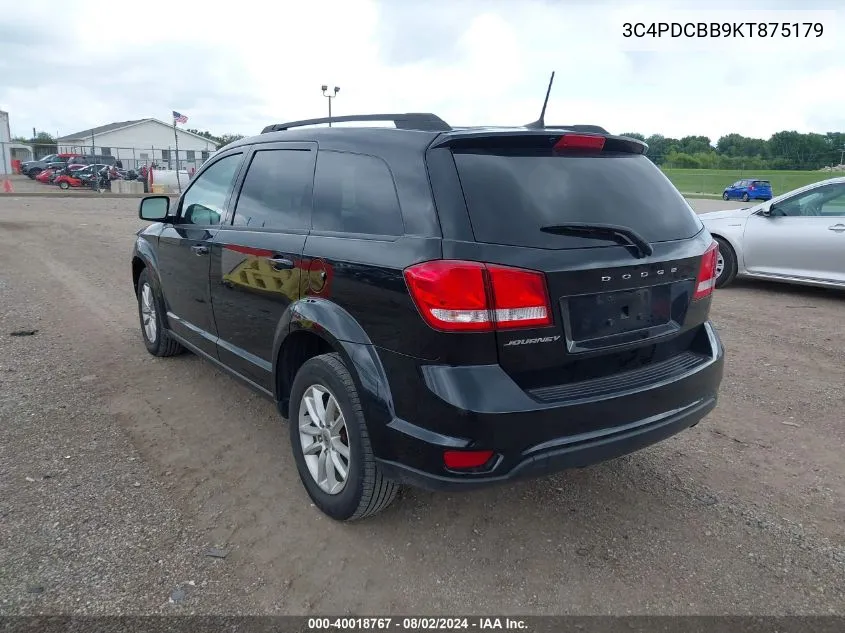 2019 Dodge Journey Se VIN: 3C4PDCBB9KT875179 Lot: 40018767