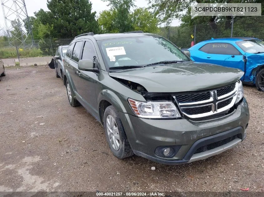 2019 Dodge Journey Se VIN: 3C4PDCBB9KT821123 Lot: 40021257