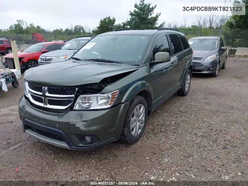 2019 Dodge Journey Se VIN: 3C4PDCBB9KT821123 Lot: 40021257