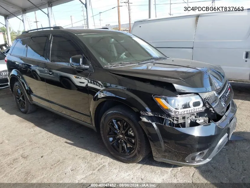 2019 Dodge Journey Se VIN: 3C4PDCBG6KT837663 Lot: 40047452