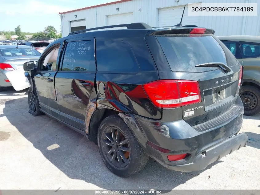 3C4PDCBB6KT784189 2019 Dodge Journey Se