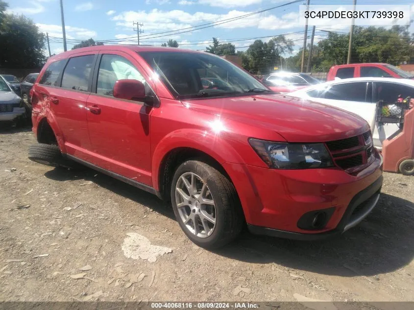 2019 Dodge Journey Gt Awd VIN: 3C4PDDEG3KT739398 Lot: 40068116