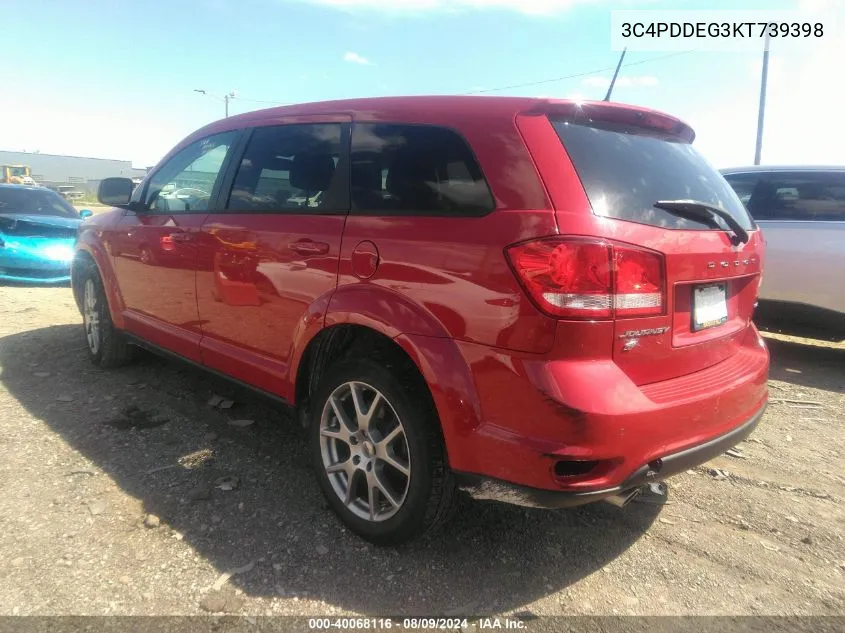 2019 Dodge Journey Gt Awd VIN: 3C4PDDEG3KT739398 Lot: 40068116