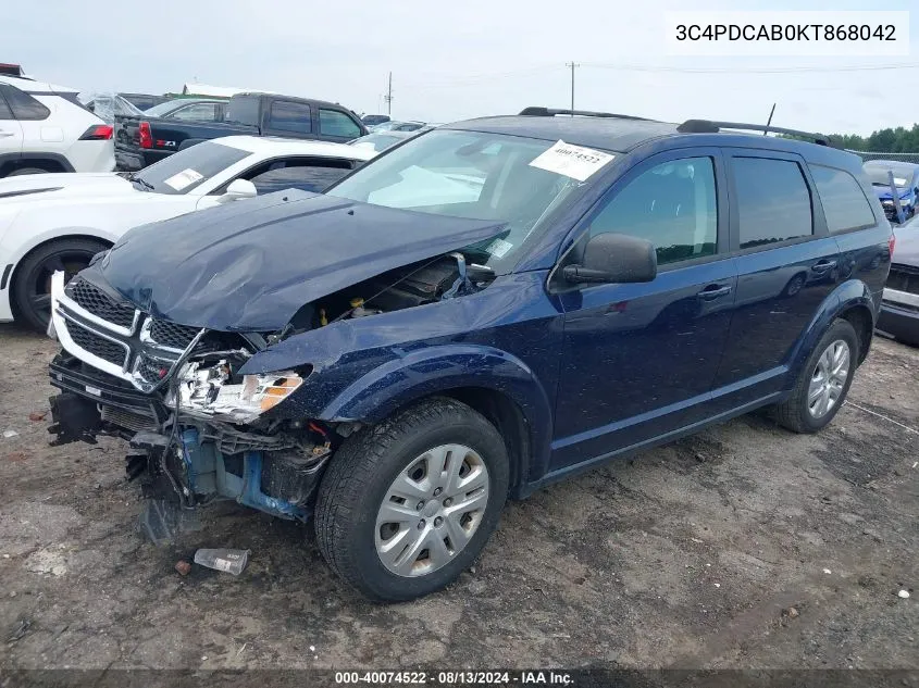 3C4PDCAB0KT868042 2019 Dodge Journey Se Value Package